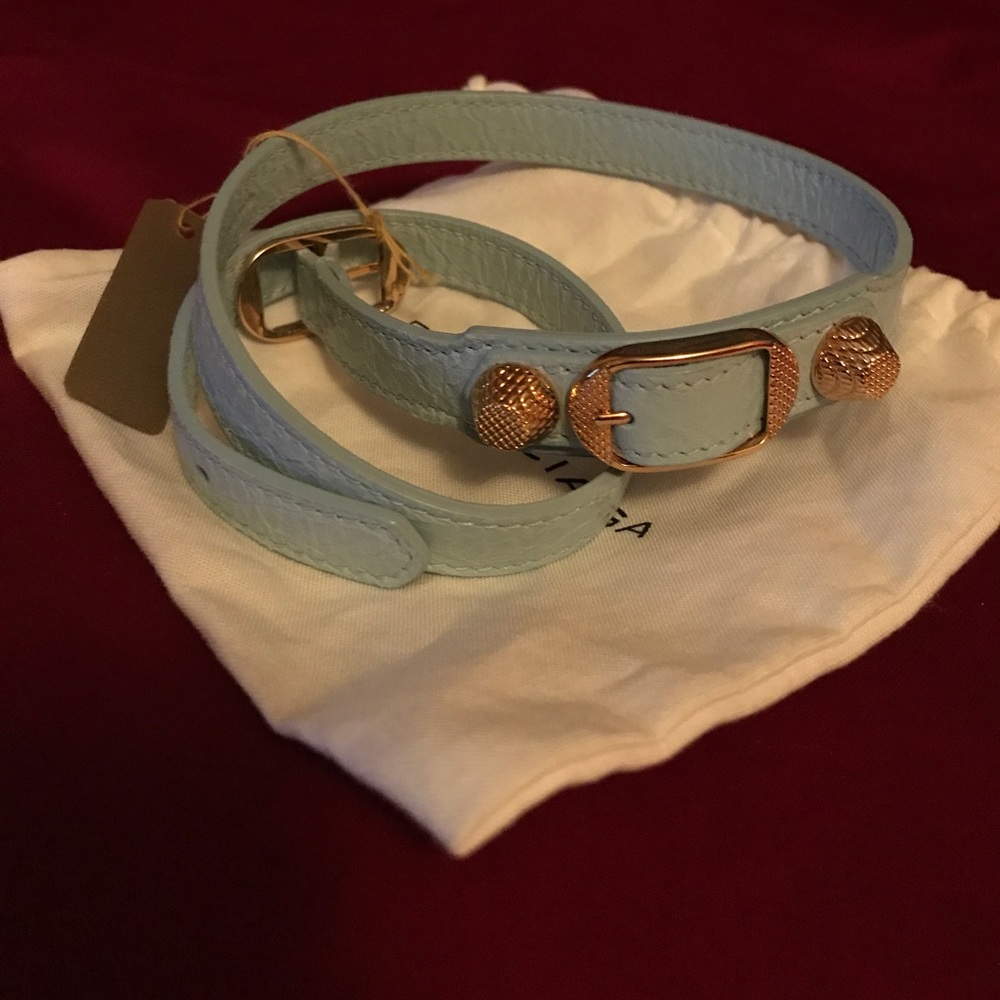 Light Blue Authentic Balenciaga Wrap Bracelet NWT